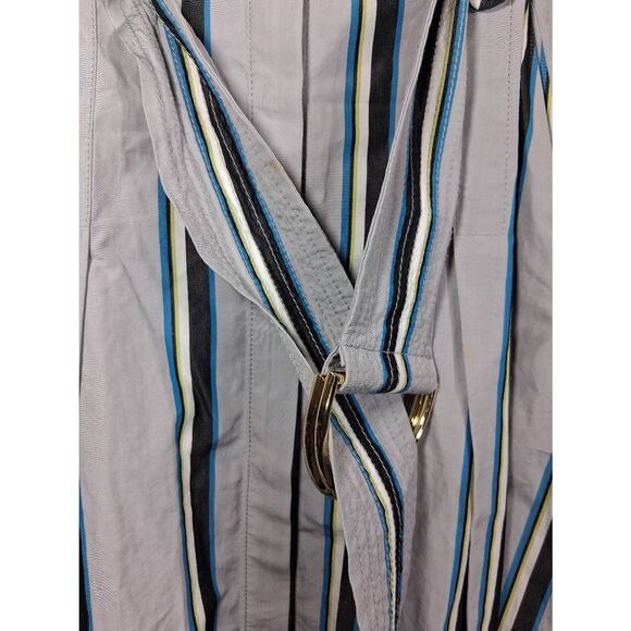 Diane von furstenberg womens size 6 long maxi shirt dress stripe gray - Picture 3 of 10